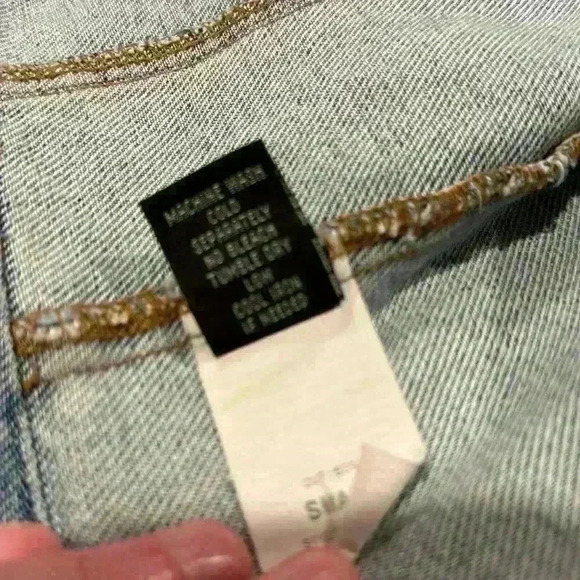 ABS by Allen Schwartz light washed with colorful stone jean jacket size small - Picture 10 of 15